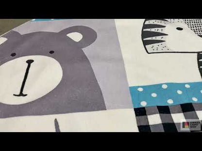 Rond kindervloerkleed Dieren, 120 cm