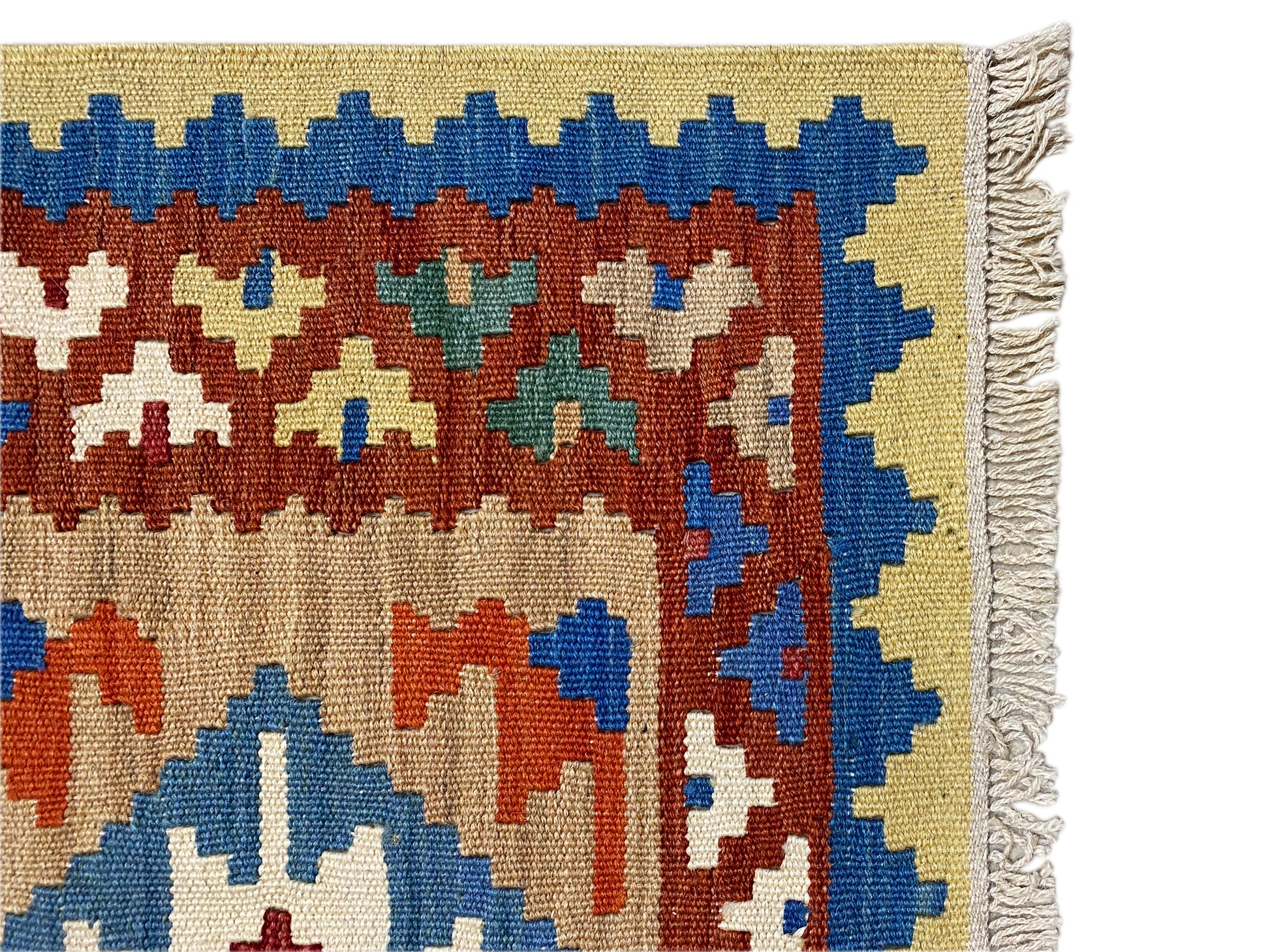 Handgewebter Kelim Teppich Läufer robust und stilvoll 203x84 cm