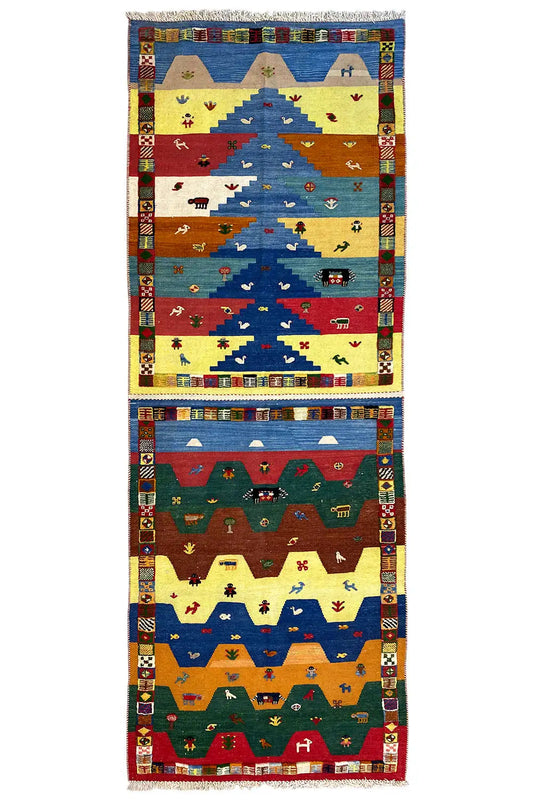 Kilim Qashqai - (274x101 cm) - Premium Kelim from German Carpet Shop - Just €449! Shop now at German Carpet Shop