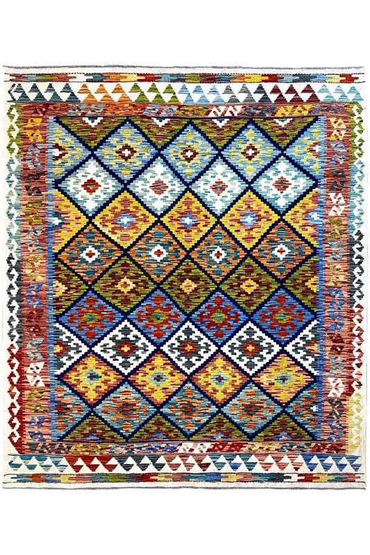 Kelim Afghan - (194x156 cm) - German Carpet Shop